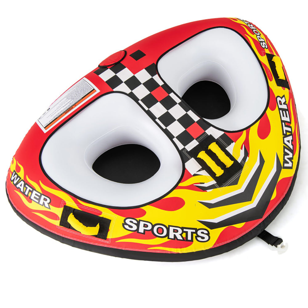 1 Or 2 Person Inflatable Towable Tube For Boating With Quick Connector