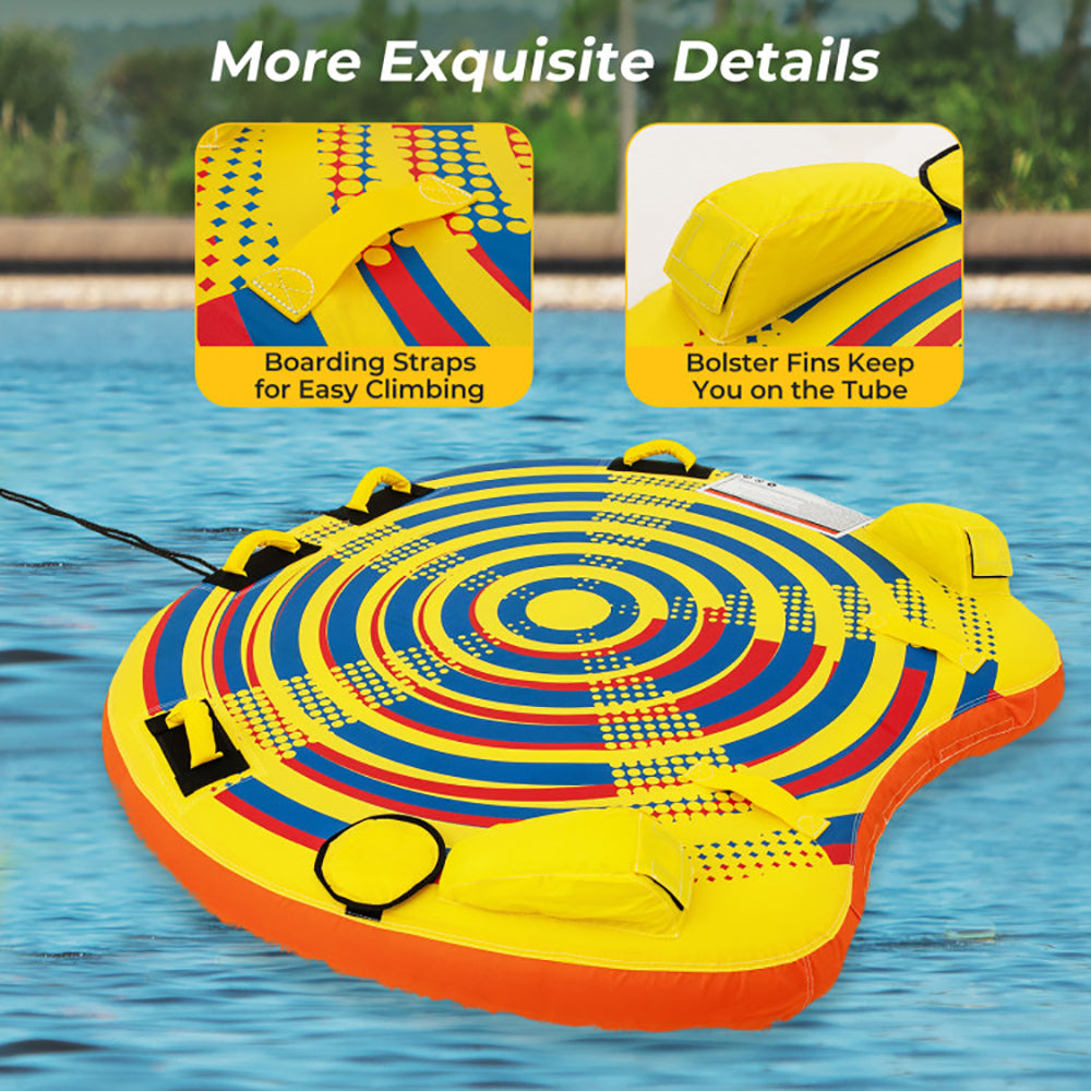 1 Or 2 Person Inflatable Towable Tube For Boating With Quick Connector