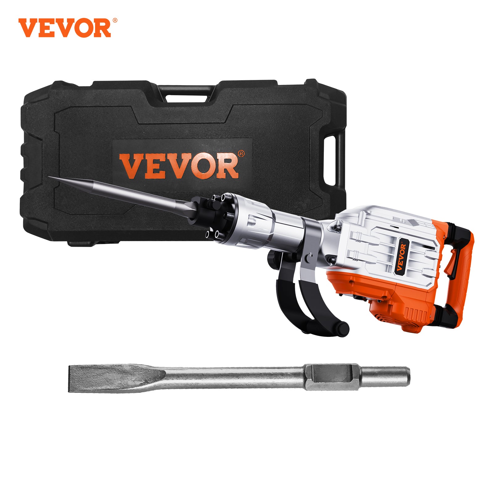 VEVOR Demolition Jack Hammer Concrete Breaker 3500W Electric Hammer 2 Chisel Bits