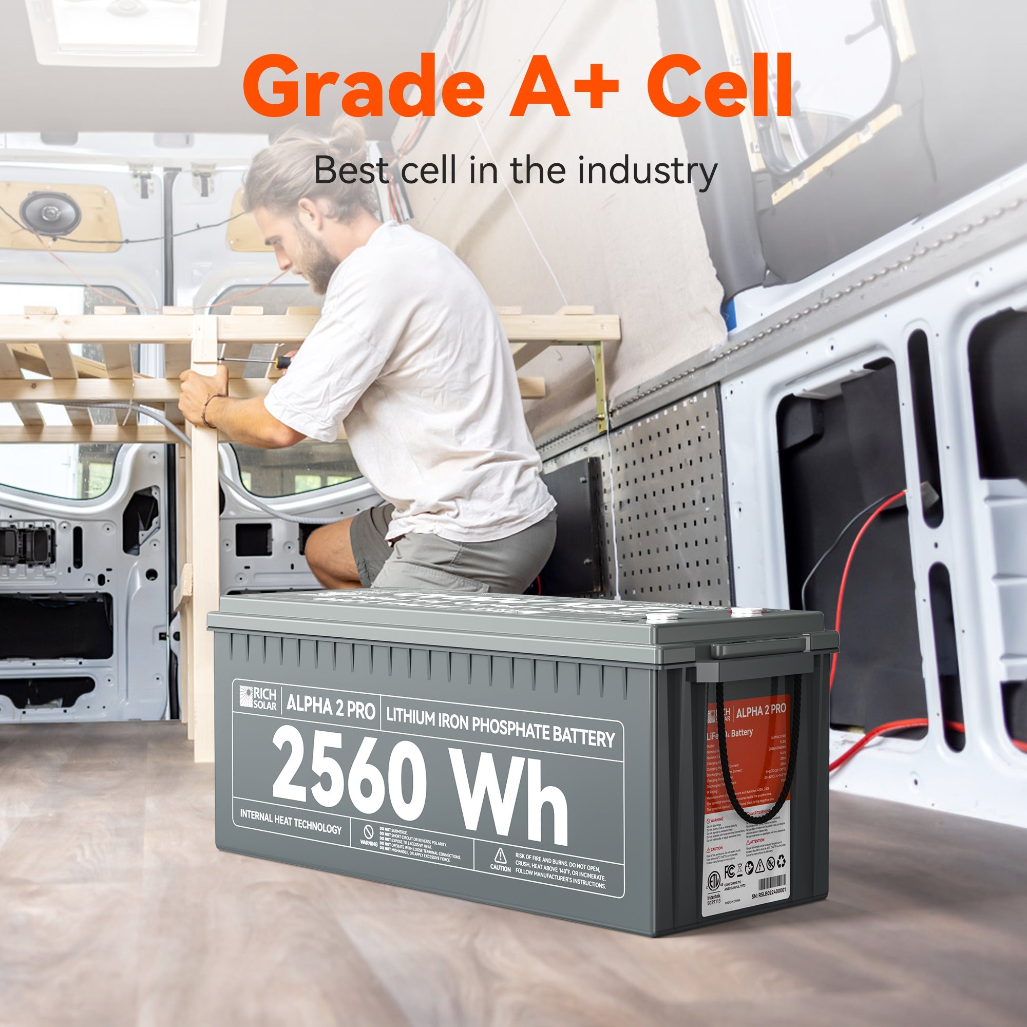 ALPHA 2 PRO | 12V 200Ah LiFePO4 Battery | Premium 12V Lithium Battery for RVs, Cabins, Tiny Homes | 7,000 Lifetime Cycles | 10 Year Warranty | UL1973 Certified