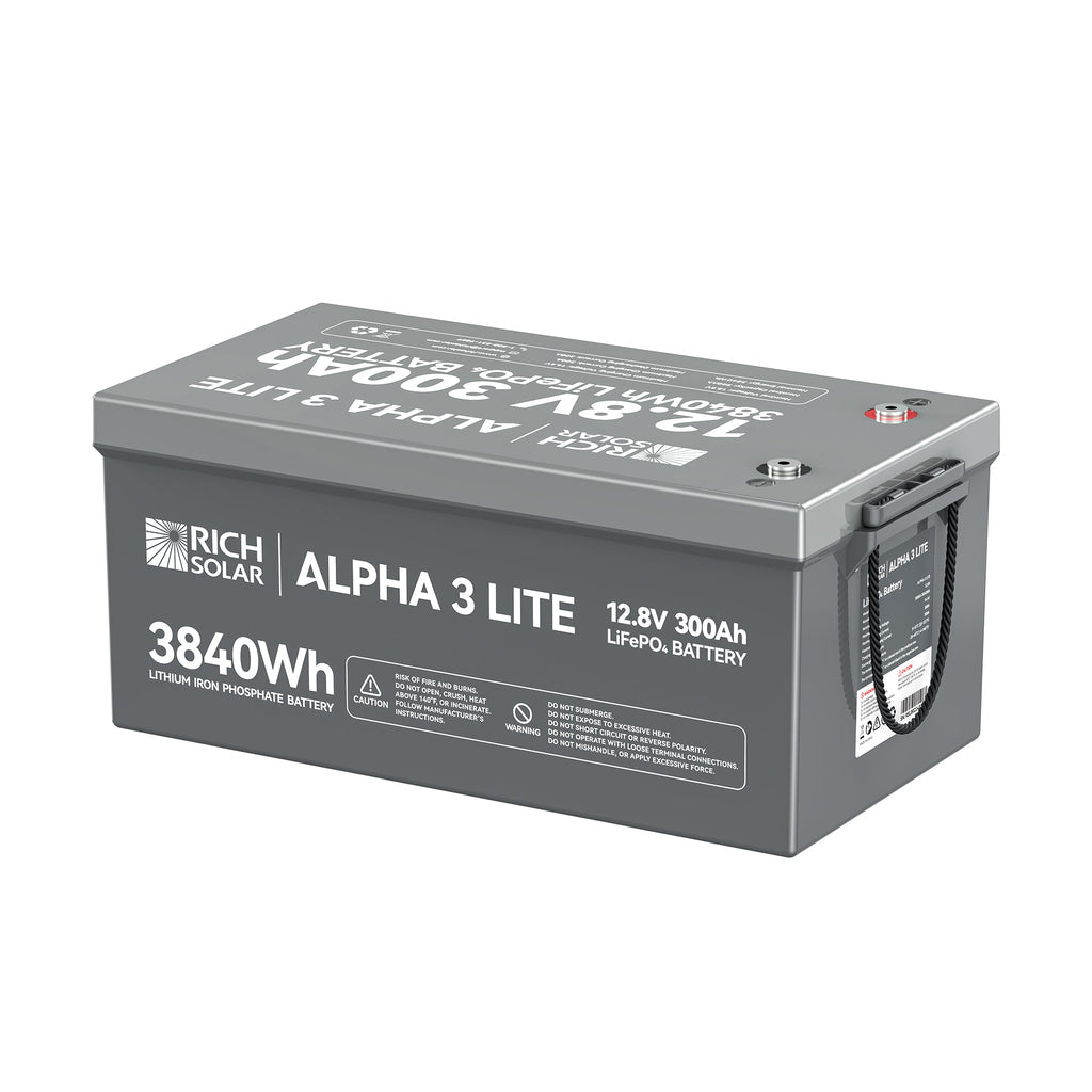 ALPHA 3 LITE | 12V 300Ah LiFePO4 Battery | 12V Lithium Battery for RVs, Cabins, Off-Grid | 4,000 Lifetime Cycles