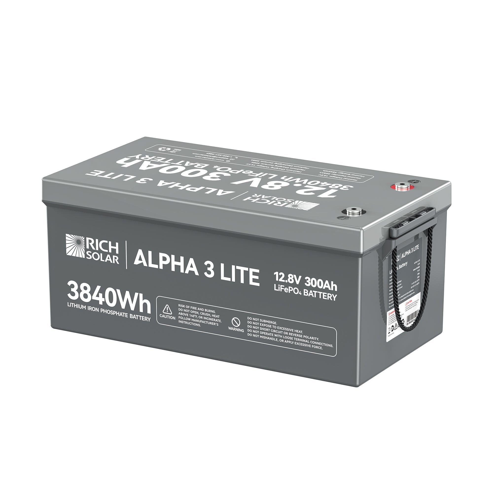 ALPHA 3 LITE | 12V 300Ah LiFePO4 Battery | 12V Lithium Battery for RVs, Cabins, Off-Grid | 4,000 Lifetime Cycles