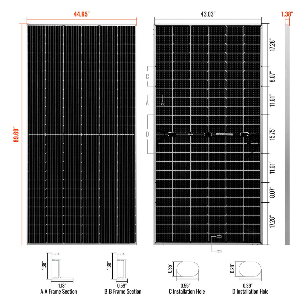 MEGA 550 | 550 Watt Bifacial Solar Panel | Premium Grid-tie or Off-grid Solar Panel for Residential, Commercial, Agriculture | 25-Year Output Warranty