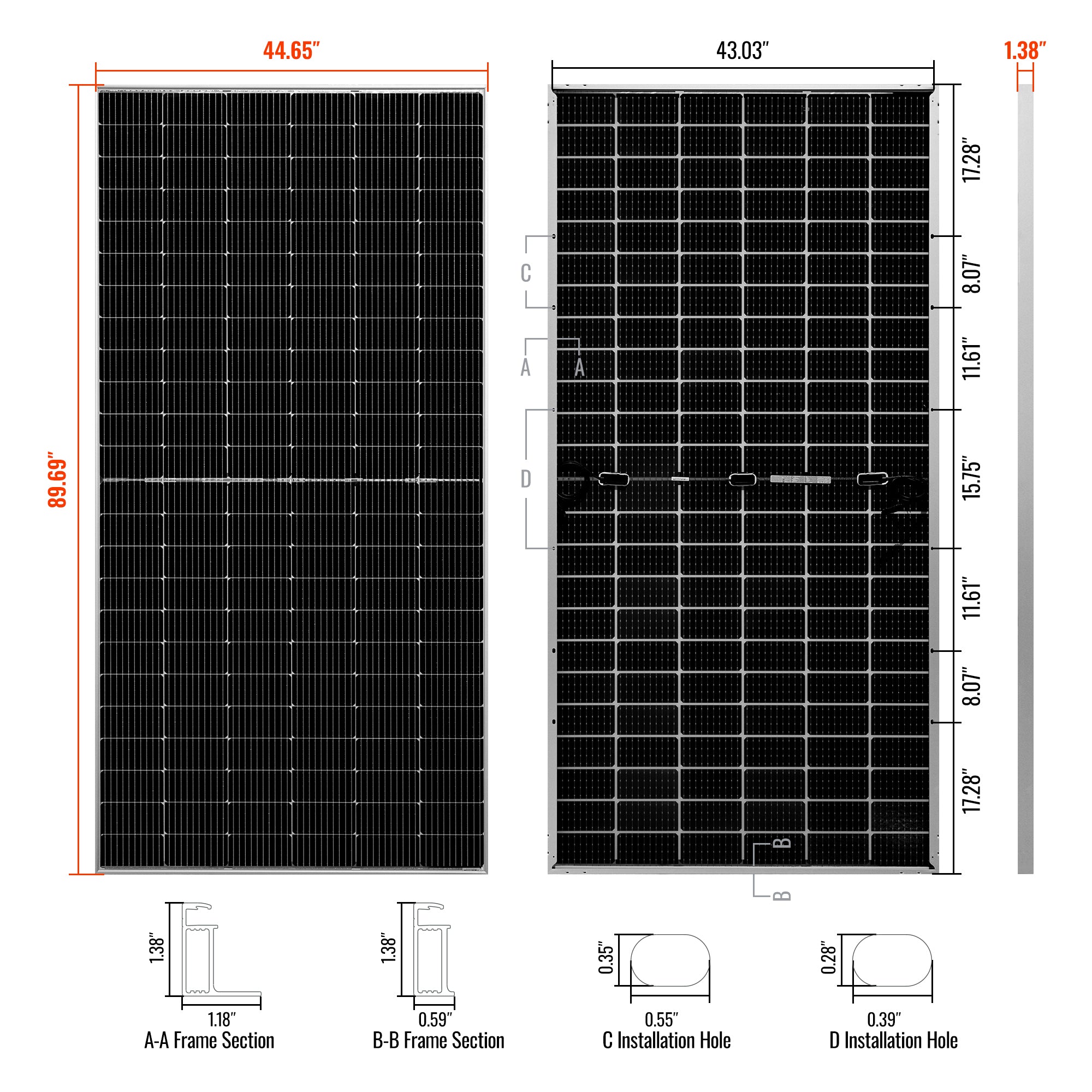 MEGA 550 | 550 Watt Bifacial Solar Panel | Premium Grid-tie or Off-grid Solar Panel for Residential, Commercial, Agriculture | 25-Year Output Warranty
