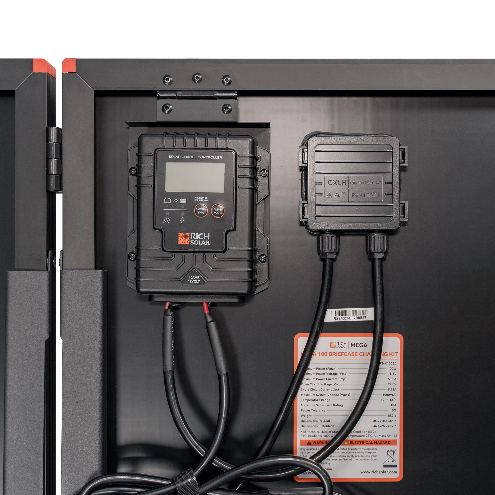 MEGA 100 Portable Briefcase Charging Kit | 100 Watt Portable Solar Panel | Premium 12V Portable Solar Panel for Generators, Boats, Power Stations | High Efficiency