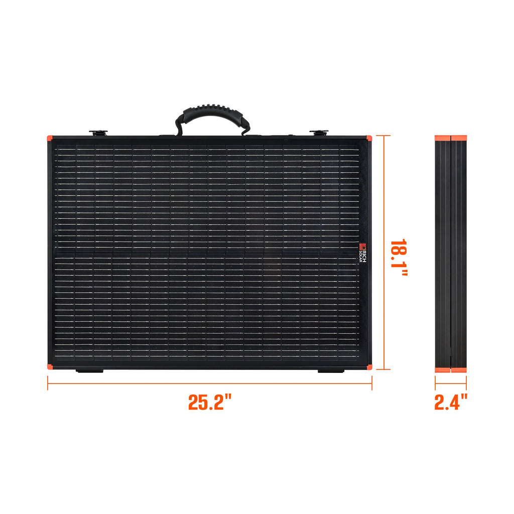 MEGA 100 Portable Briefcase Solar Panel | 100 Watt Portable Solar Panel | Premier 12V Portable Solar Panel for Generators, Power Stations, Vans | High Efficiency BACKORDER