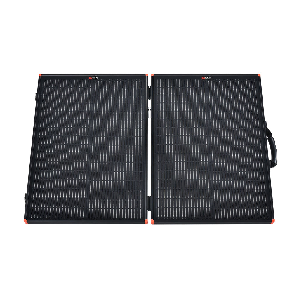 MEGA 100 Portable Briefcase Solar Panel | 100 Watt Portable Solar Panel | Premier 12V Portable Solar Panel for Generators, Power Stations, Vans | High Efficiency BACKORDER