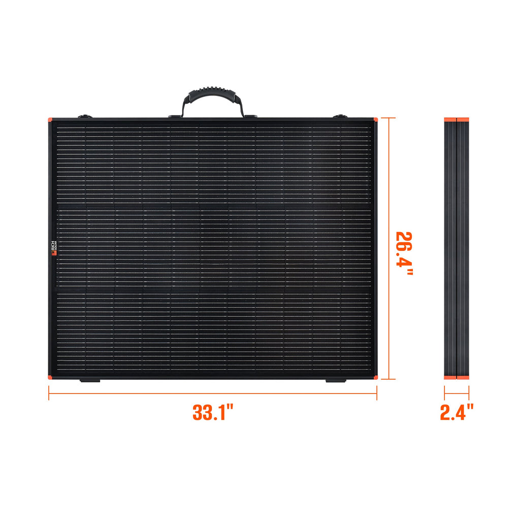 MEGA 200 Portable Briefcase Charging Kit | 200 Watt Portable Solar Panel | Premium 12V Portable Solar Panel for Generators, Vans, Campers | High Efficiency