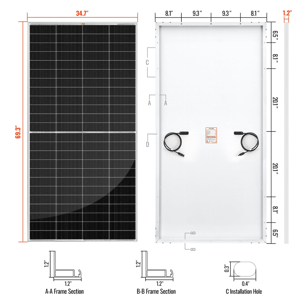 MEGA 335 PRO | 335 Watt Solar Panel | Premium Grid-tie or Off-grid Solar Panel for Residential, Commercial, Agriculture | 25-Year Output Warranty