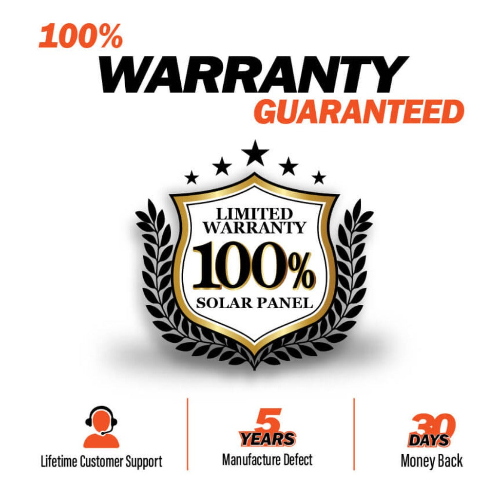 MEGA 100 | 100 Watt Solar Panel | Premier 12V Off-Grid Solar Panel for Vans, Campers, Boats | 25-Year Output Warranty