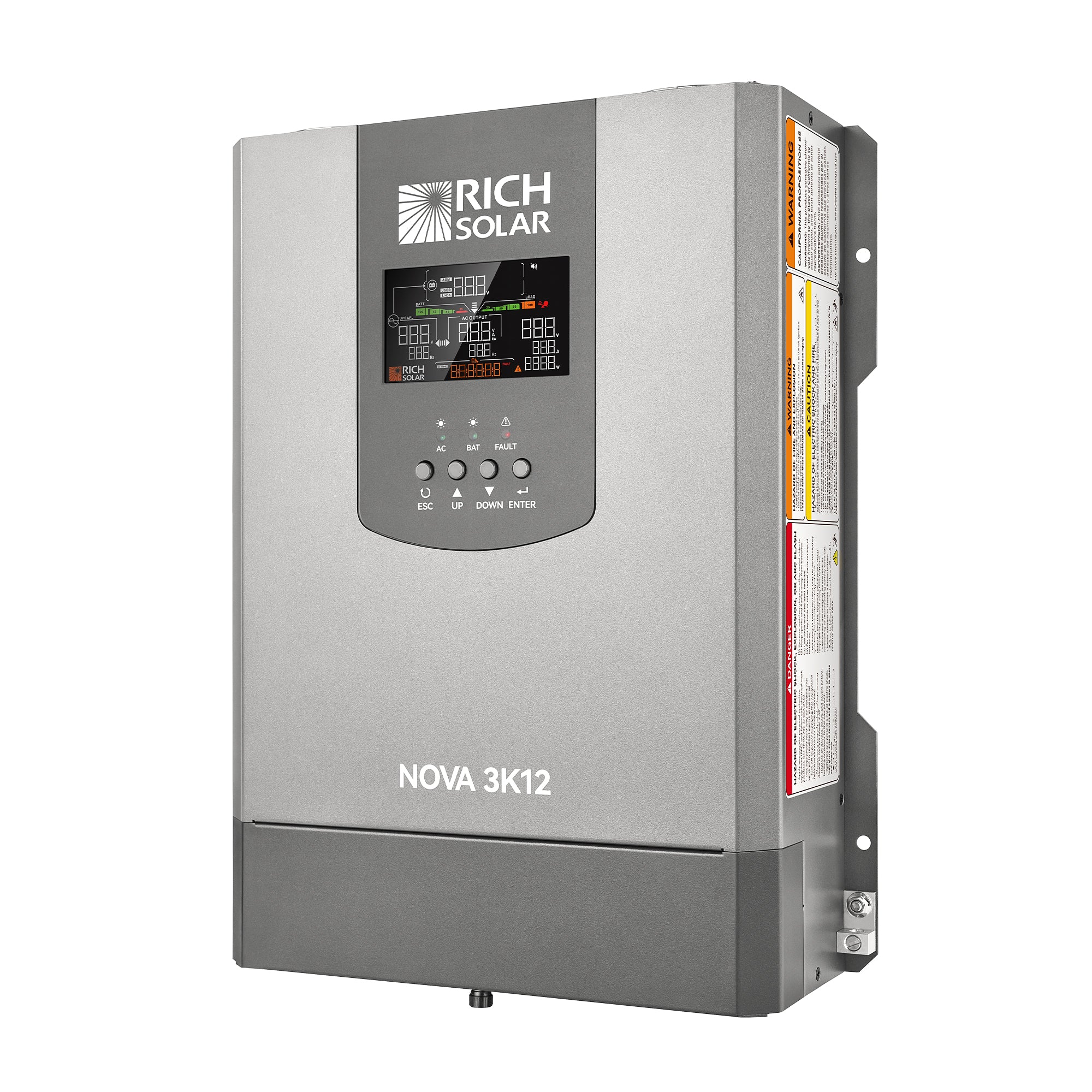 NOVA 3K12 | 3000W 12V Pure Sine Wave Inverter with Built-in Transfer Switch | UL458 Certified for RVs, Campers, Trailers, Vans