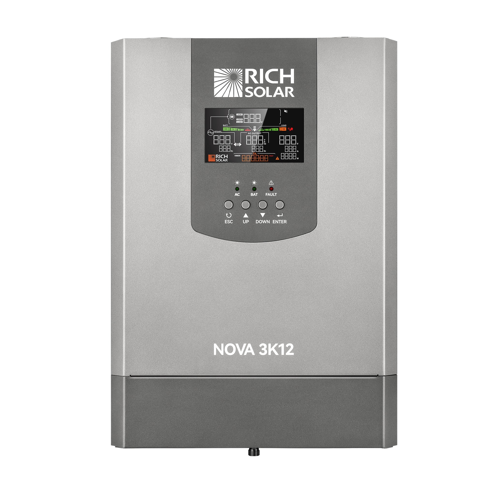 NOVA 3K12 | 3000W 12V Pure Sine Wave Inverter with Built-in Transfer Switch | UL458 Certified for RVs, Campers, Trailers, Vans