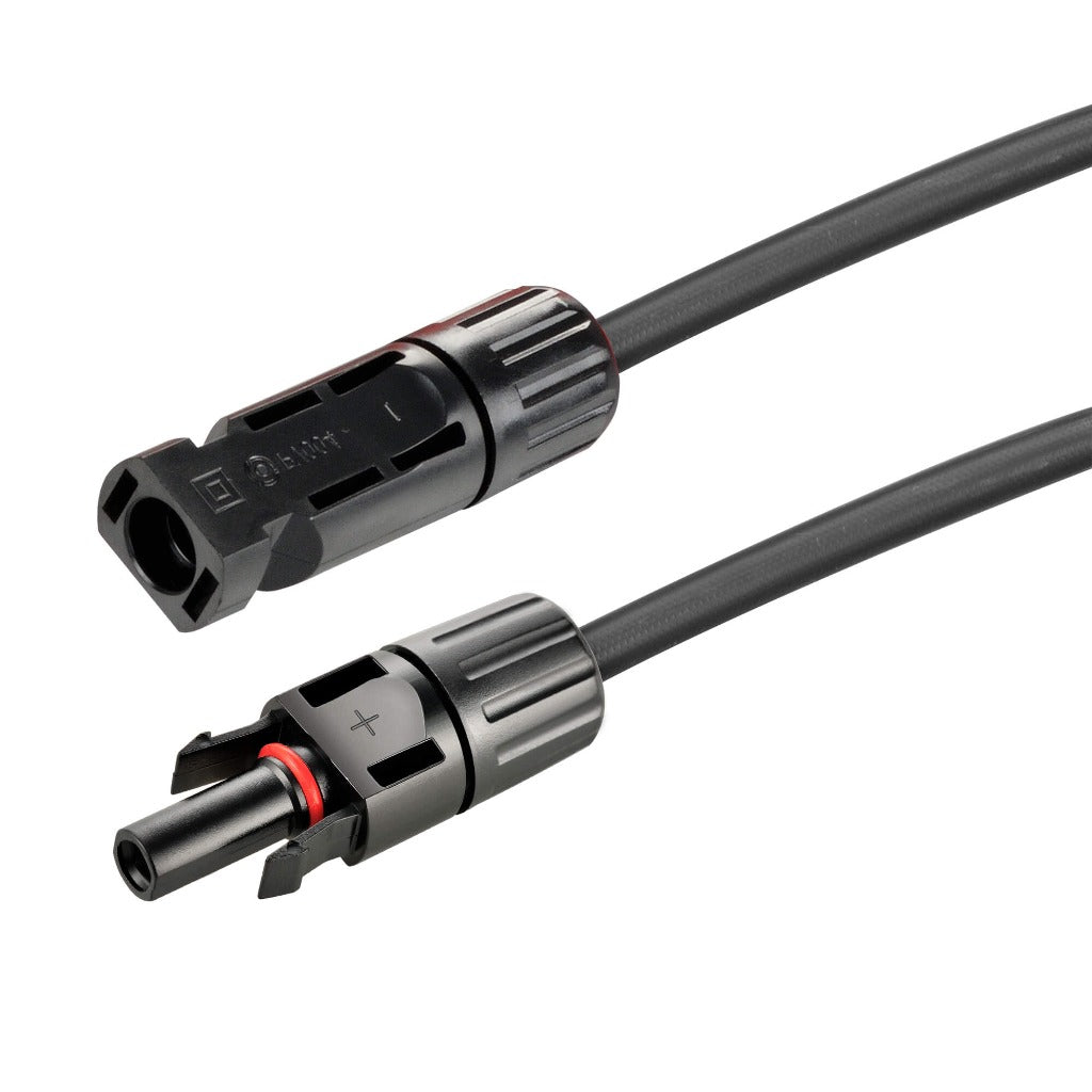 10 Gauge Solar Panel Extension Cable with Male and Female Solar Connector Ends | Pair of 10AWG Red and Black Extension Wire with Connectors on Both Ends | Choose Cable Length: 10ft, 15ft, 20ft, 30ft, 50ft, 75ft, 100ft
