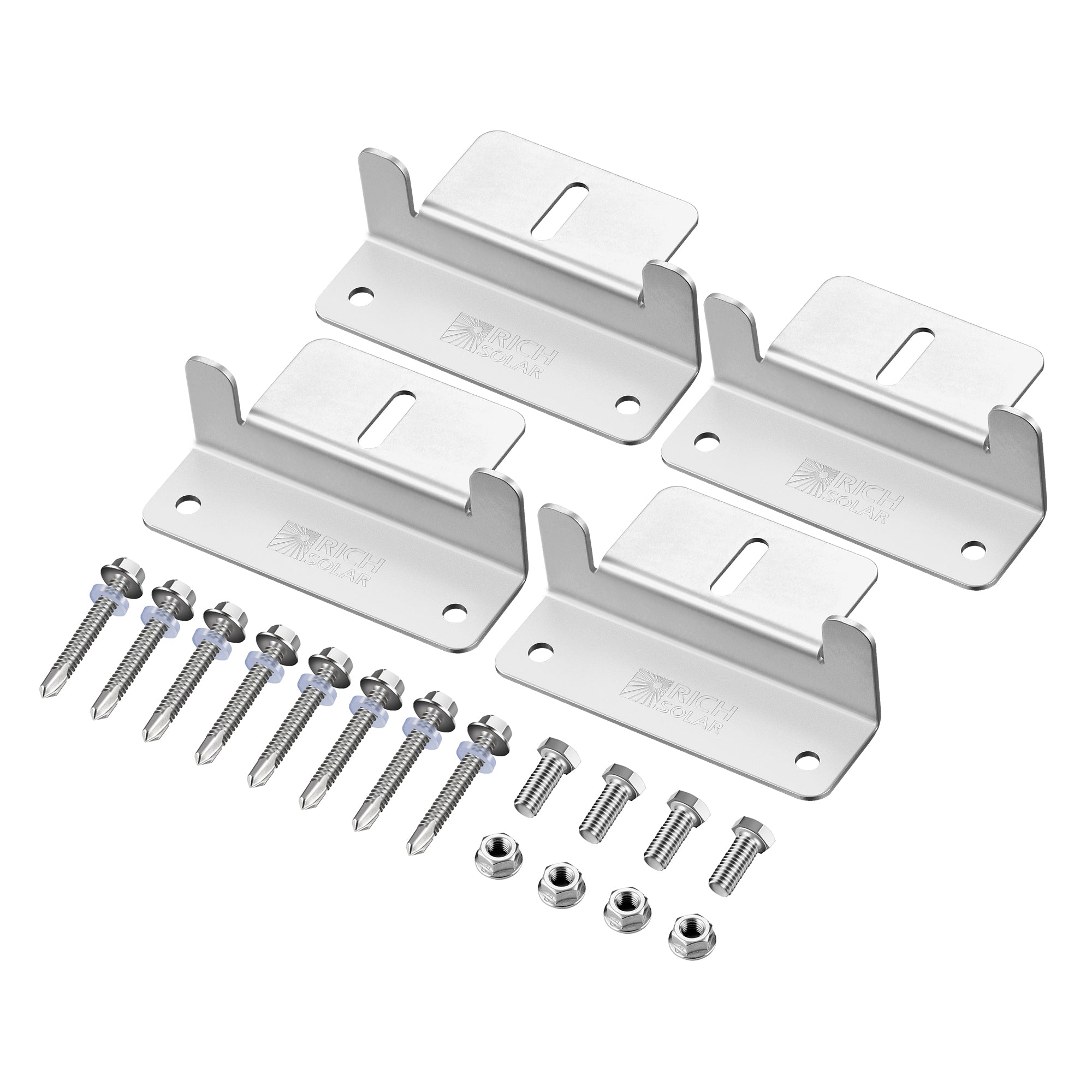 Z-Brackets | Mounting Hardware Z-Brackets with Screws | Designed for RICH SOLAR MEGA Series Solar Panels | Easy to Install