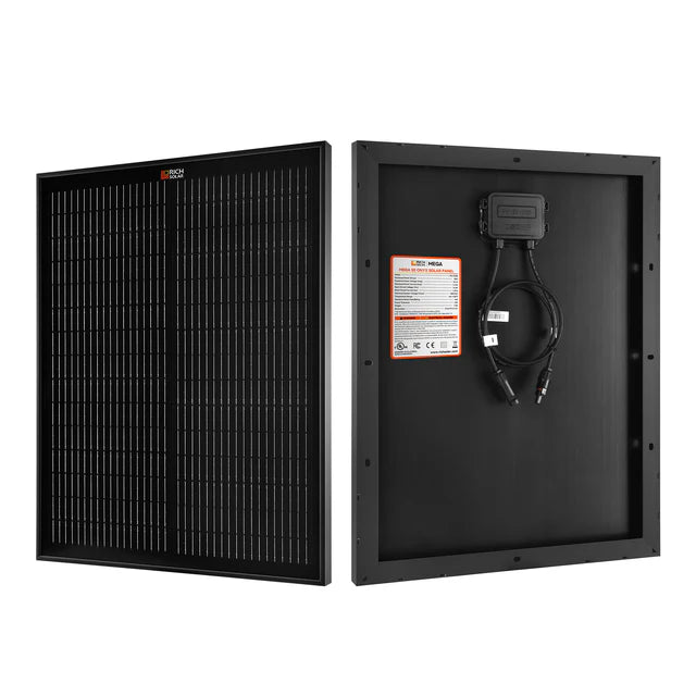 MEGA 50 | 50 Watt Solar Panel | Compact 12V Off-Grid Solar Panel for Boats, Vans, Trailers | 25-Year Output Warranty | UL Certified
