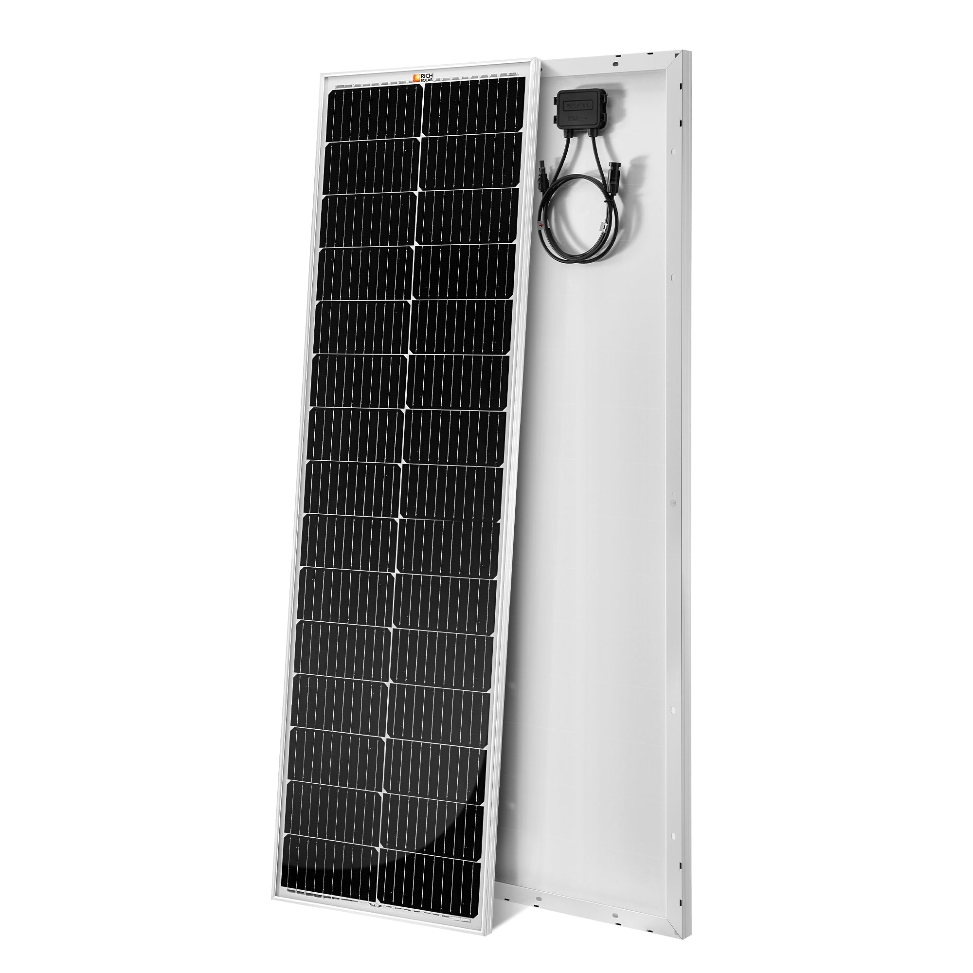 MEGA 100 SLIM SLX | 100 Watt Slim Solar Panel | Compact 12V Off-Grid Narrow Solar Panel for Campers, Overlanders, Boats | 25-Year Output Warranty