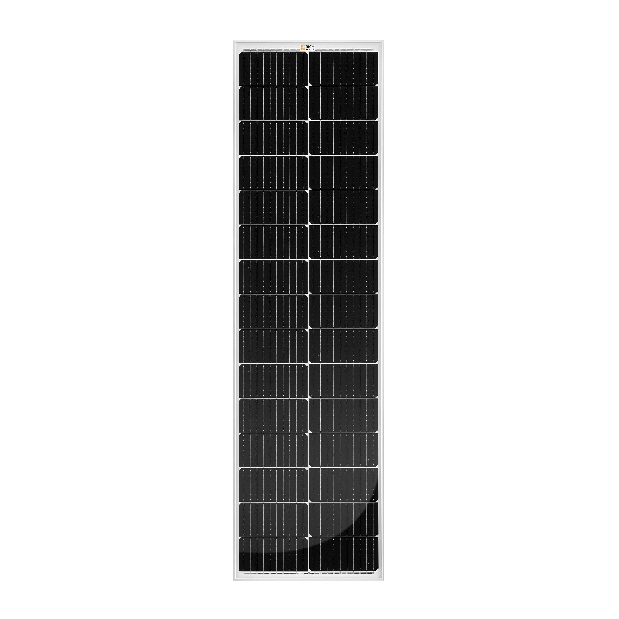 MEGA 100 SLIM SLX | 100 Watt Slim Solar Panel | Compact 12V Off-Grid Narrow Solar Panel for Campers, Overlanders, Boats | 25-Year Output Warranty