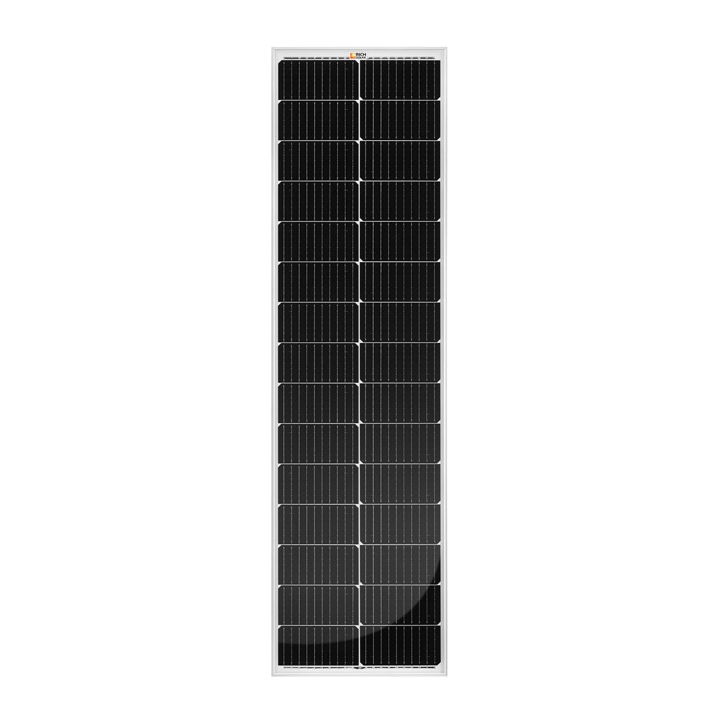 MEGA 100 SLIM SLX | 100 Watt Slim Solar Panel | Compact 12V Off-Grid Narrow Solar Panel for Campers, Overlanders, Boats | 25-Year Output Warranty