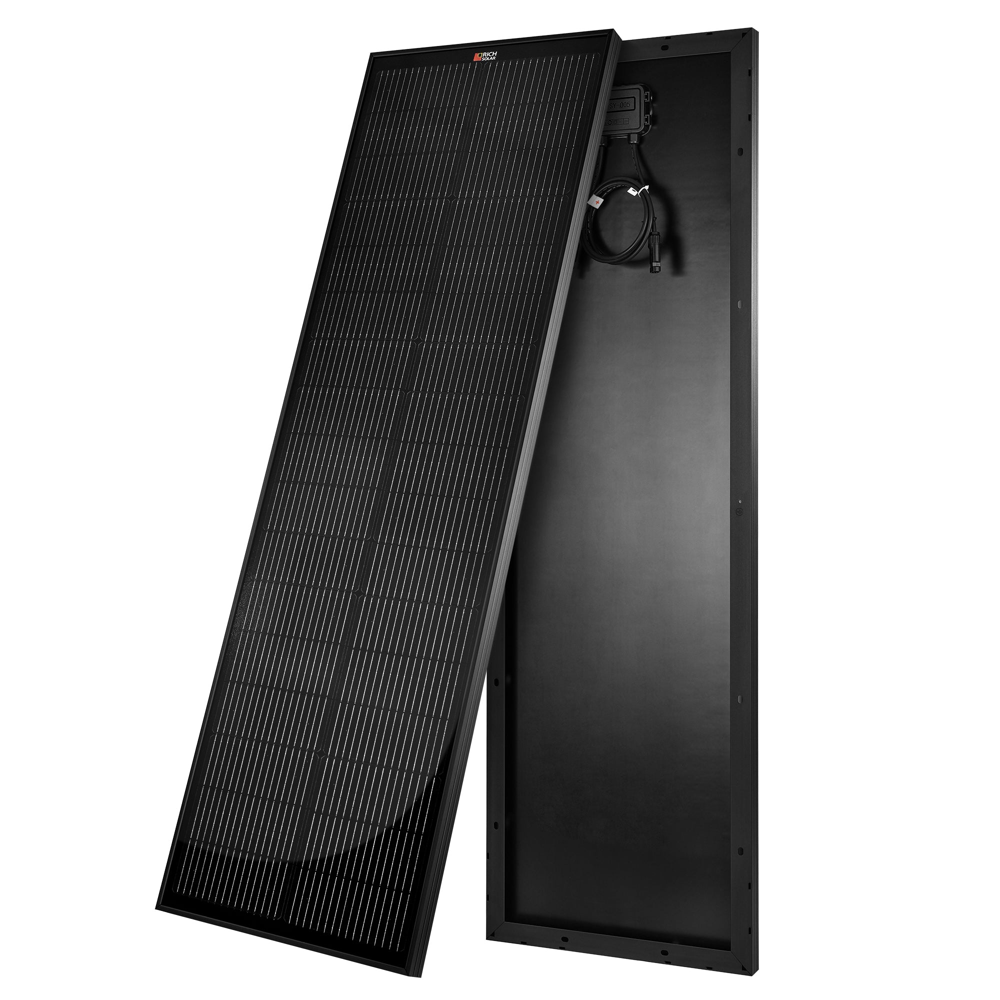 MEGA 100 SLIM ONYX | 100 Watt Slim Solar Panel | Compact 12V Off-Grid Narrow Solar Panel for Vans, Overlanders, Boats | 25-Year Output Warranty