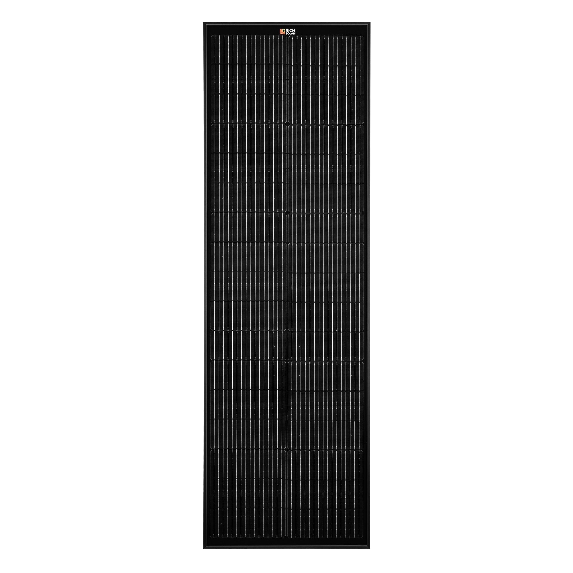 MEGA 100 SLIM ONYX | 100 Watt Slim Solar Panel | Compact 12V Off-Grid Narrow Solar Panel for Vans, Overlanders, Boats | 25-Year Output Warranty