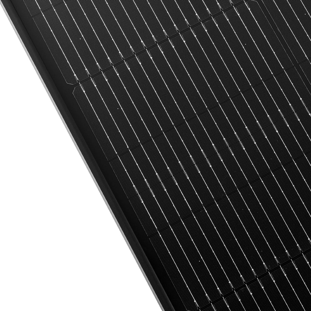 MEGA 100 SLIM ONYX | 100 Watt Slim Solar Panel | Compact 12V Off-Grid Narrow Solar Panel for Vans, Overlanders, Boats | 25-Year Output Warranty
