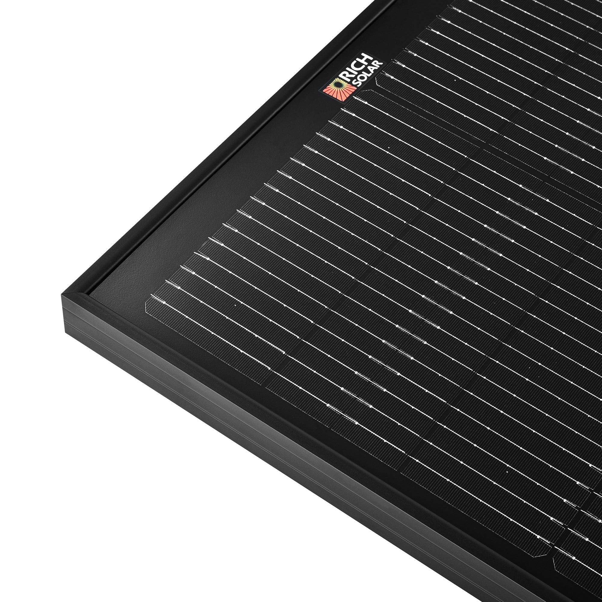 MEGA 100 SLIM ONYX | 100 Watt Slim Solar Panel | Compact 12V Off-Grid Narrow Solar Panel for Vans, Overlanders, Boats | 25-Year Output Warranty
