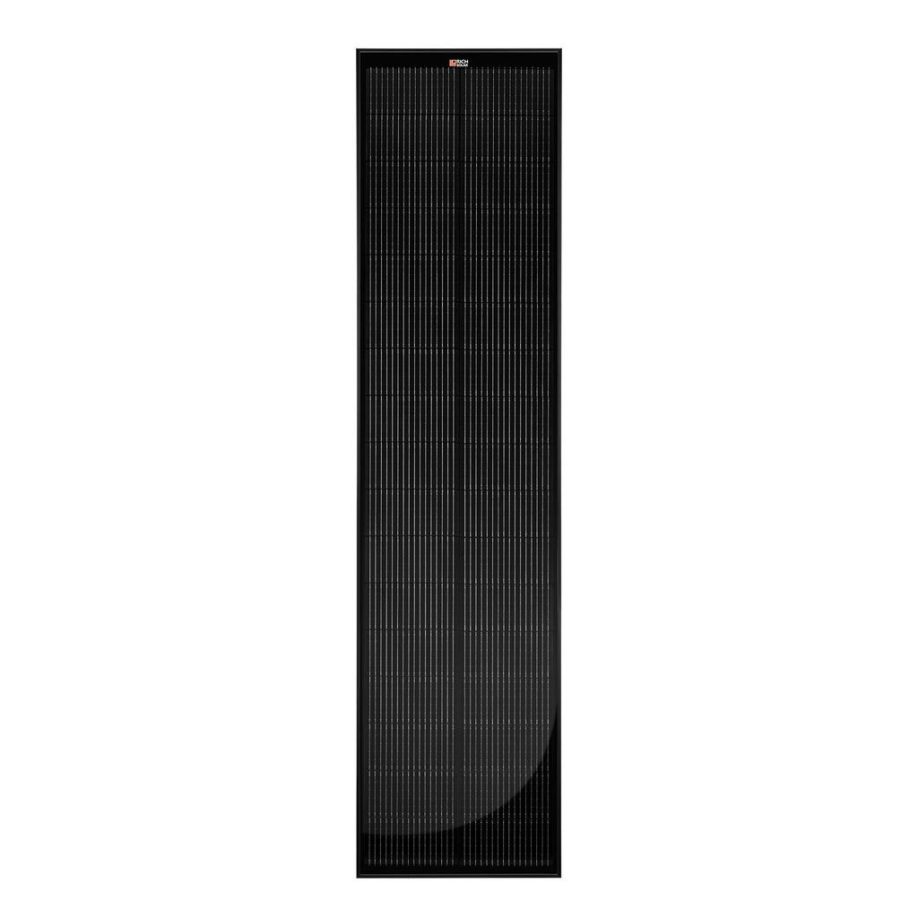 MEGA 130 SLIM ONYX | 130 Watt Slim Solar Panel | Compact 12V Narrow Panel for Vans, Campers, Boats  | 25-Year Output Warranty