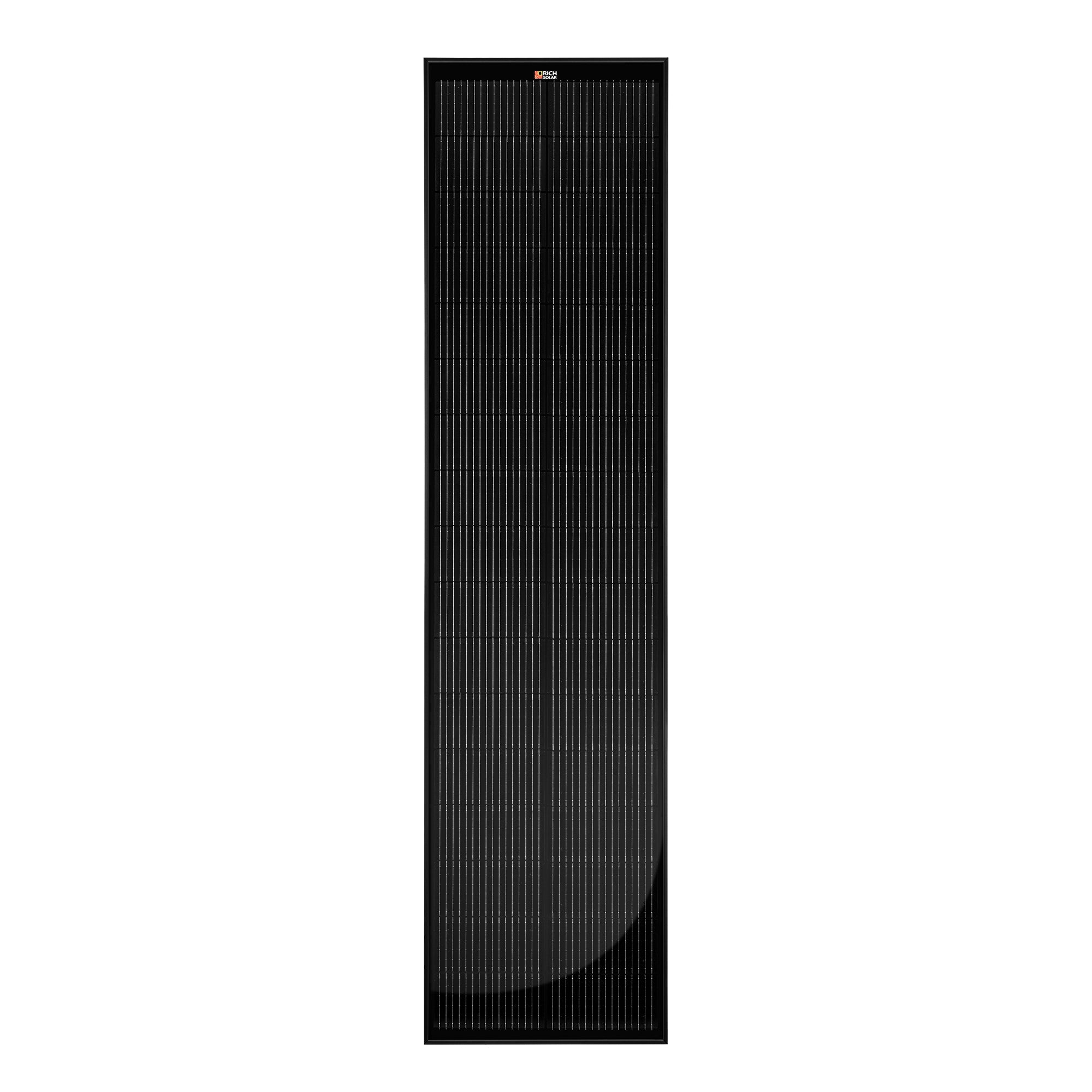 MEGA 130 SLIM ONYX | 130 Watt Slim Solar Panel | Compact 12V Narrow Panel for Vans, Campers, Boats  | 25-Year Output Warranty
