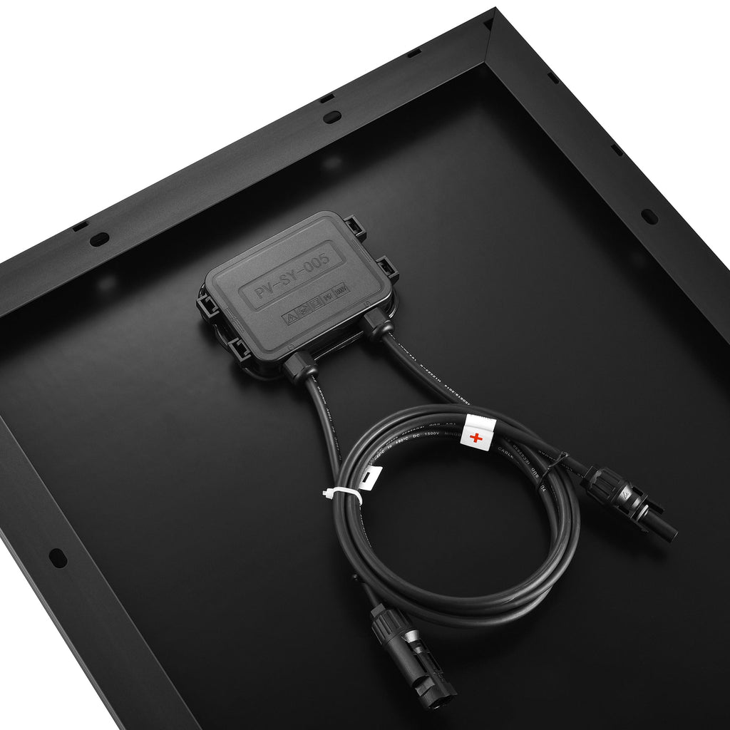 MEGA 130 SLIM ONYX | 130 Watt Slim Solar Panel | Compact 12V Narrow Panel for Vans, Campers, Boats  | 25-Year Output Warranty