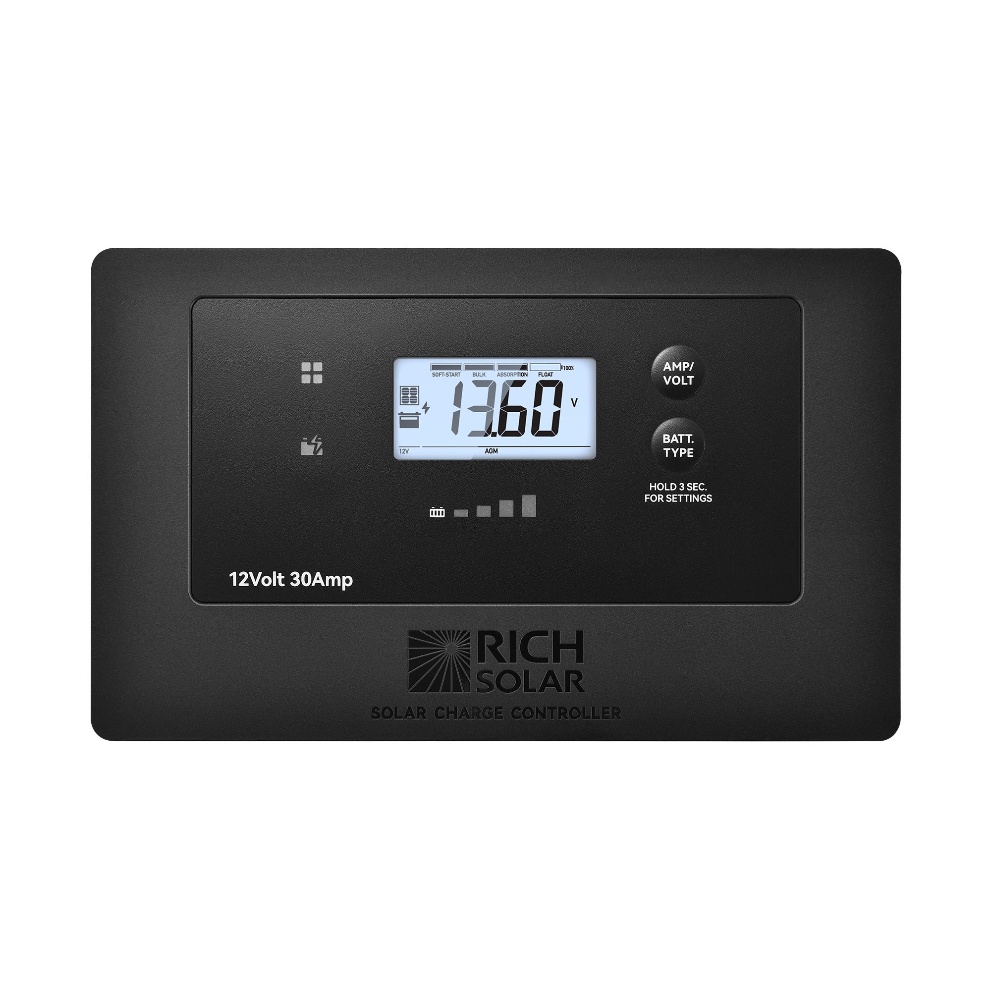 BRAVO AIR 30 | 30A Flush Mount PWM Solar Charge Controller | Bluetooth & Multi-Protection | Premium 12V 30A Controller for RVs, Trailers, Campers, Vans & Boats