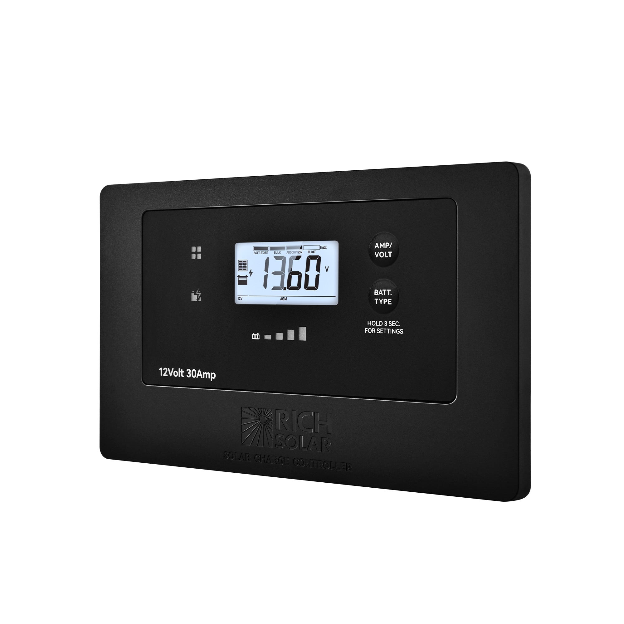 BRAVO AIR 30 | 30A Flush Mount PWM Solar Charge Controller | Bluetooth & Multi-Protection | Premium 12V 30A Controller for RVs, Trailers, Campers, Vans & Boats