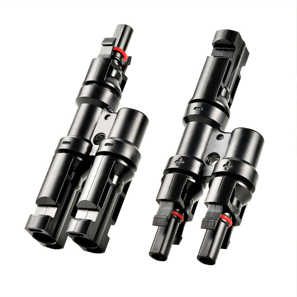 Y Branch 2-to-1 Solar Panel Parallel Connectors | Weatherproof PV Parallel Solar Connectors | Plug and Play