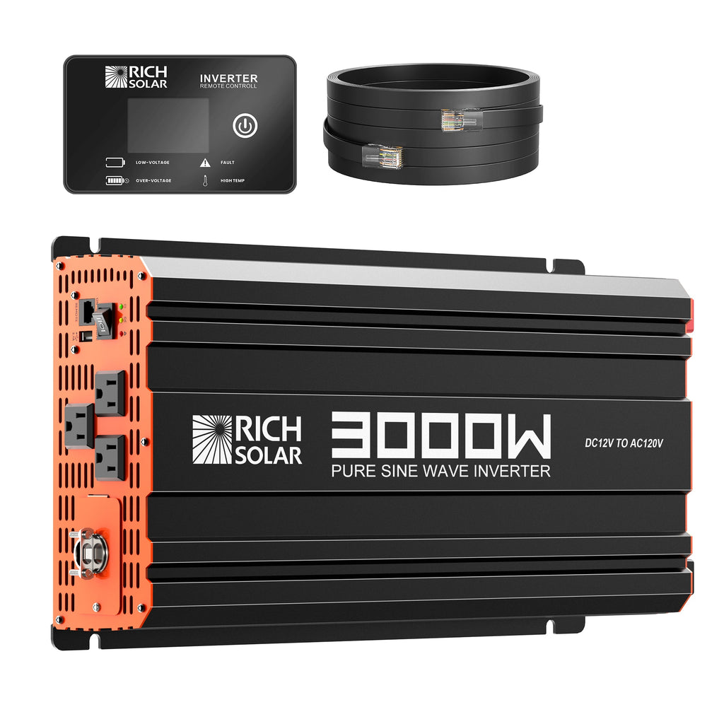 NOVA PURE 3K | 3000 Watt (3kW) 12 Volt Industrial Pure Sine Wave Inverter | Powerful 3000W 12V Off-Grid Inverter for RVs, Trailers, Campers, Vans, Trucks, Overlanders, Boats
