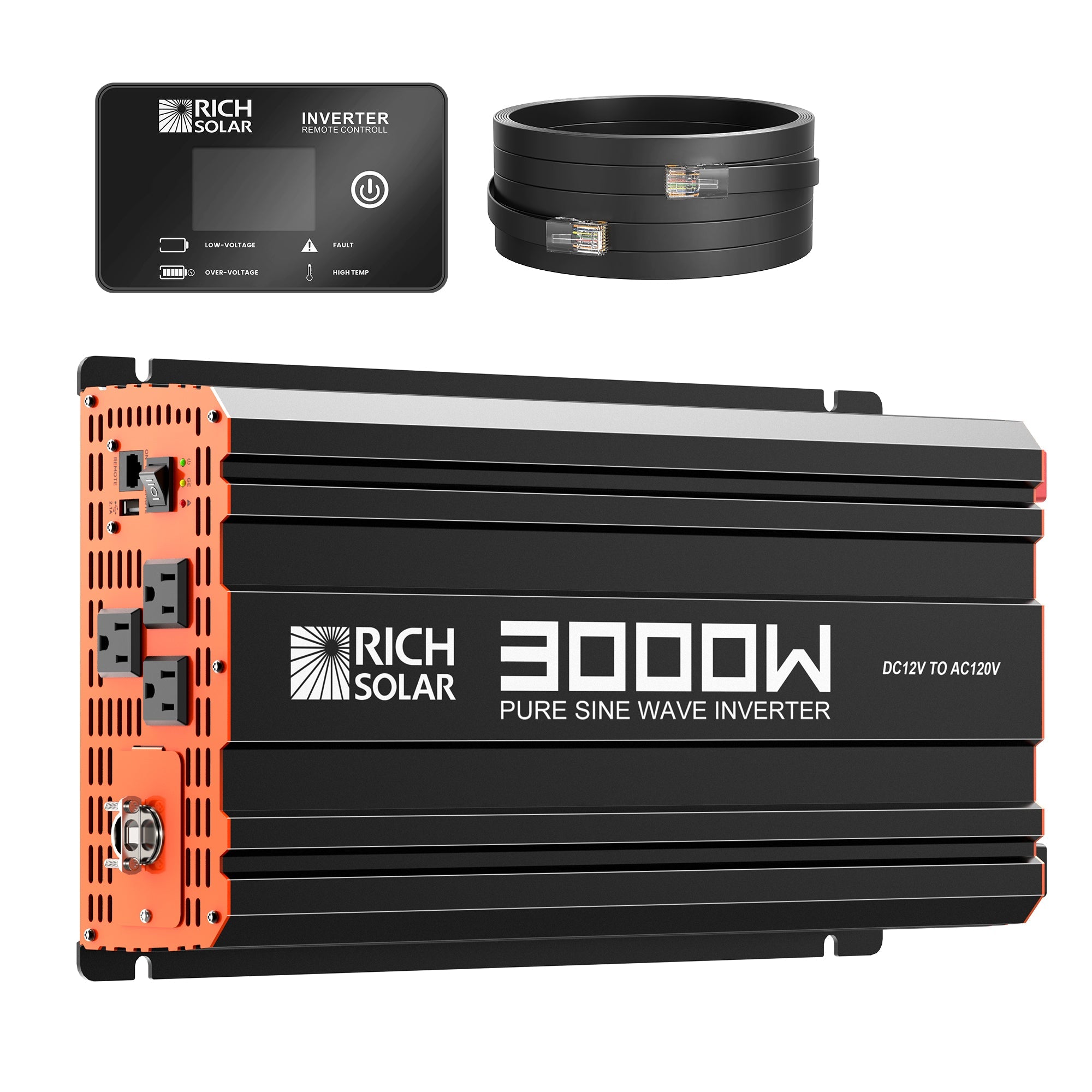 NOVA PURE 3K | 3000 Watt (3kW) 12 Volt Industrial Pure Sine Wave Inverter | Powerful 3000W 12V Off-Grid Inverter for RVs, Trailers, Campers, Vans, Trucks, Overlanders, Boats