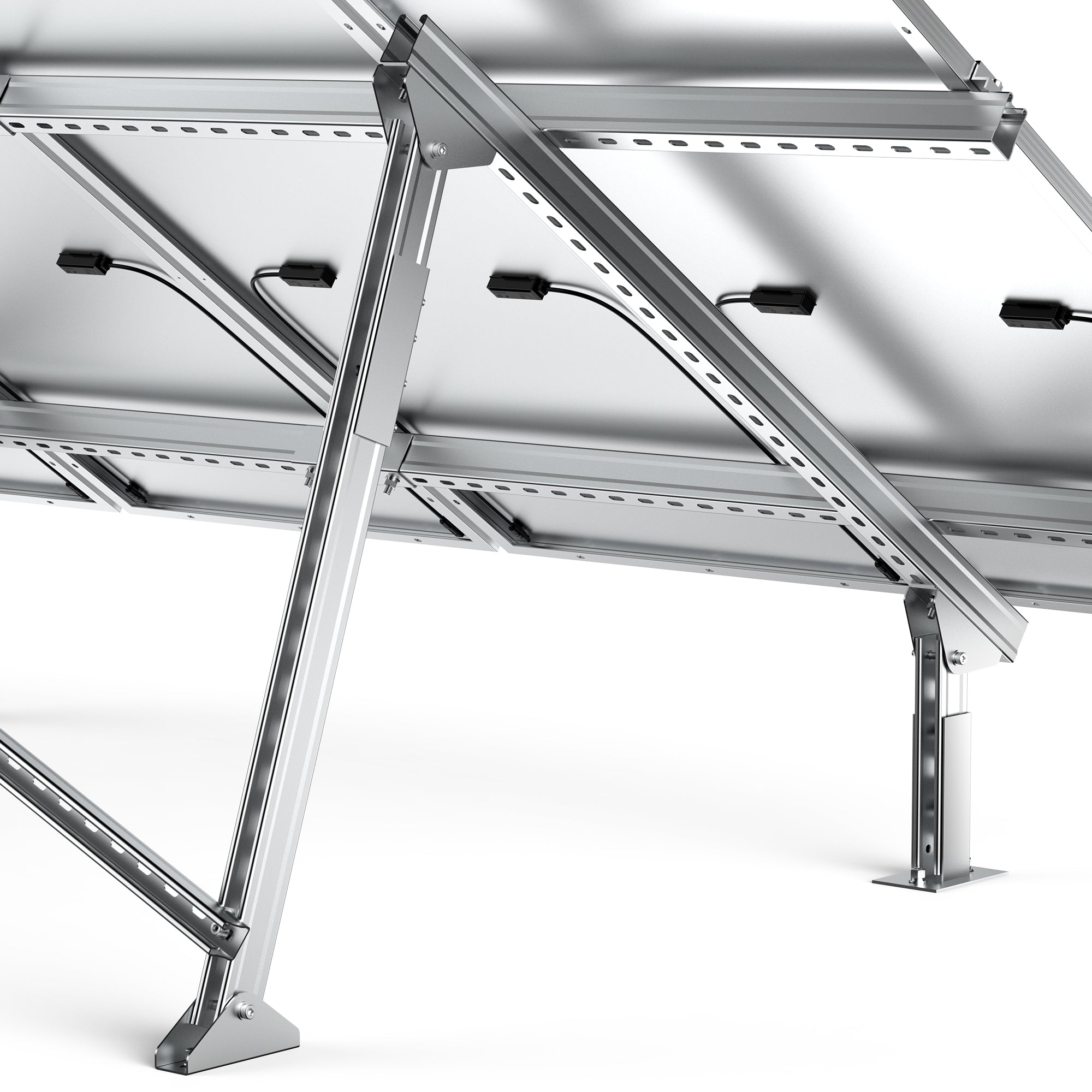 Solar Ground Mount | Fit MEGA 100/100 SLIM/MEGA 150 | Adjustable, Easy-to-Install Brackets for 1-4 Panels