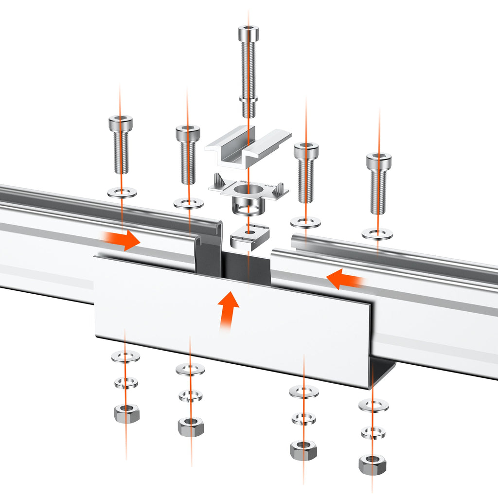 Solar Ground Mount | Fit MEGA 100/100 SLIM/MEGA 150 | Adjustable, Easy-to-Install Brackets for 1-4 Panels