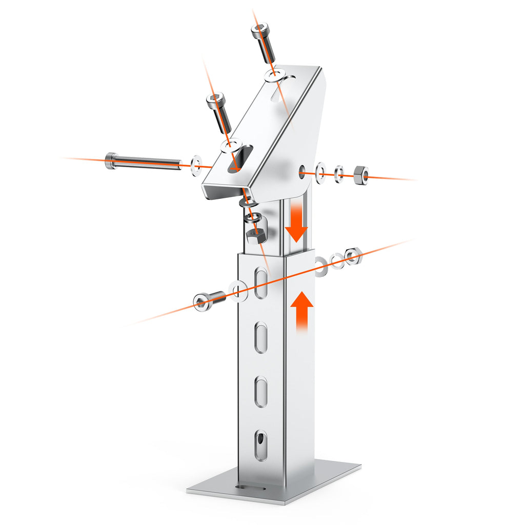 Solar Ground Mount | Fit MEGA 100/100 SLIM/MEGA 150 | Adjustable, Easy-to-Install Brackets for 1-4 Panels