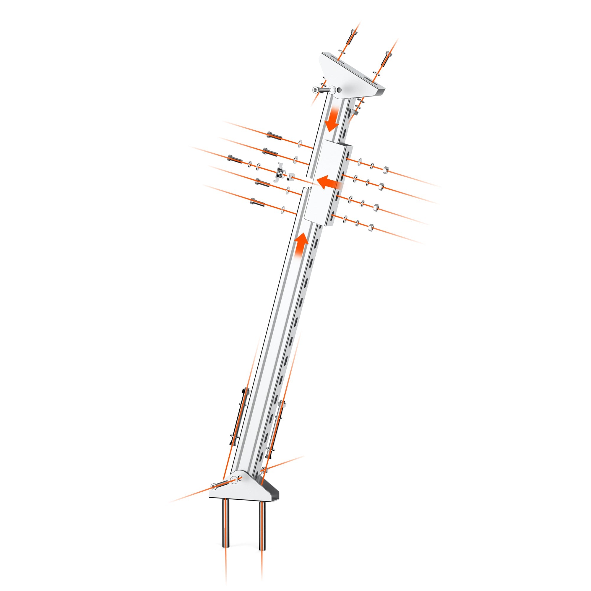 Solar Ground Mount | Fit MEGA 100/100 SLIM/MEGA 150 | Adjustable, Easy-to-Install Brackets for 1-4 Panels