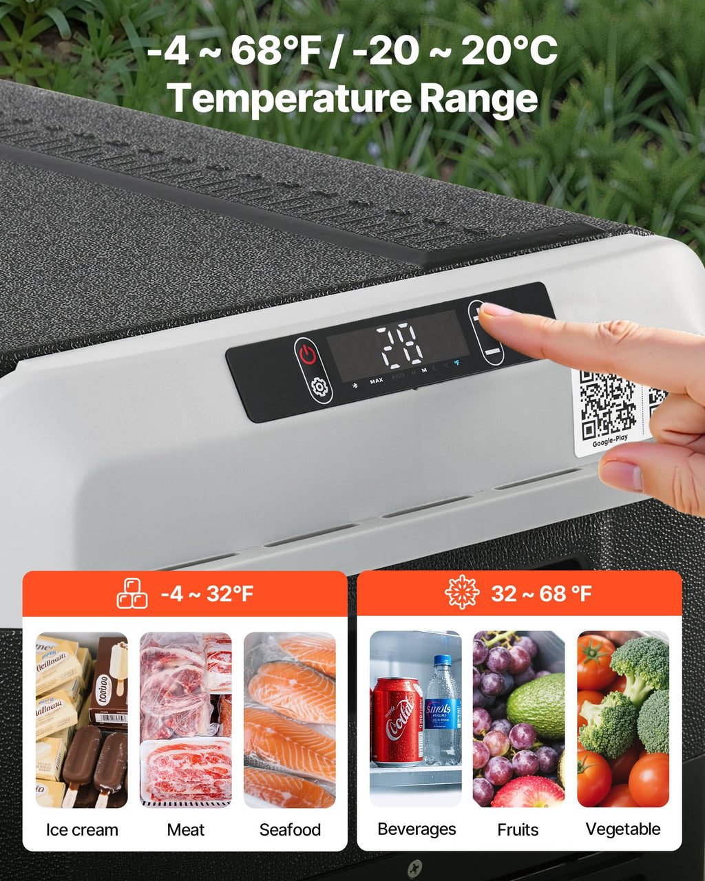 12 Volt Car Refrigerator Portable Freezer 31.7QT Electric Cooler For Camping