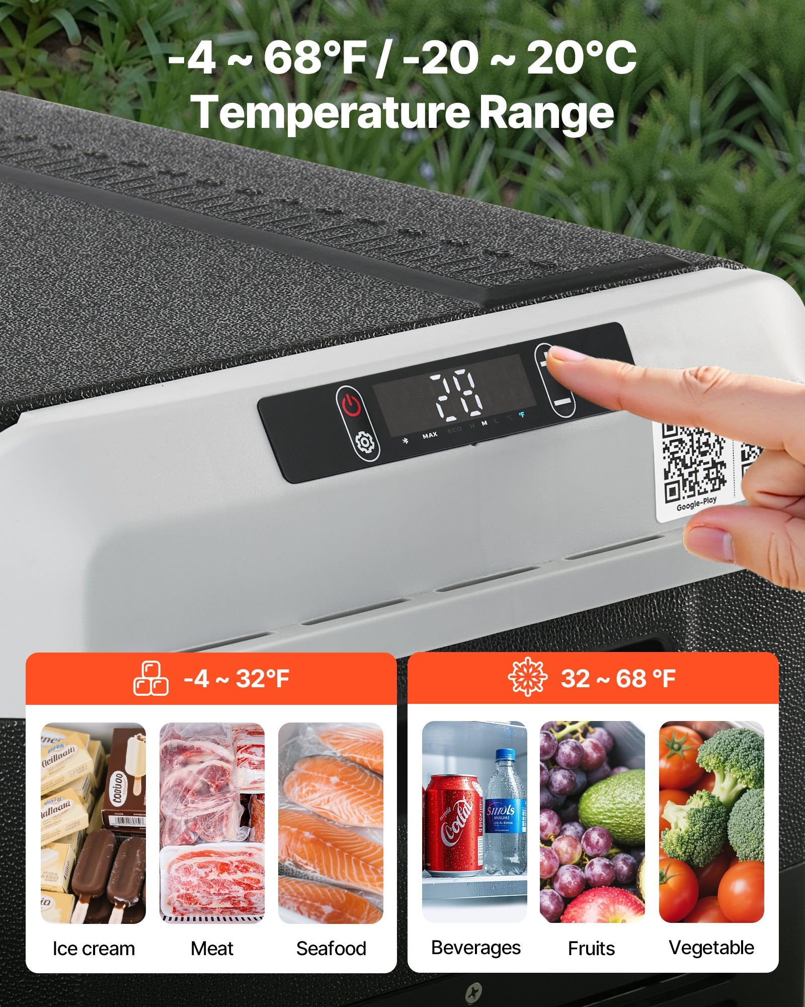 12 Volt Car Refrigerator Portable Freezer 31.7QT Electric Cooler For Camping